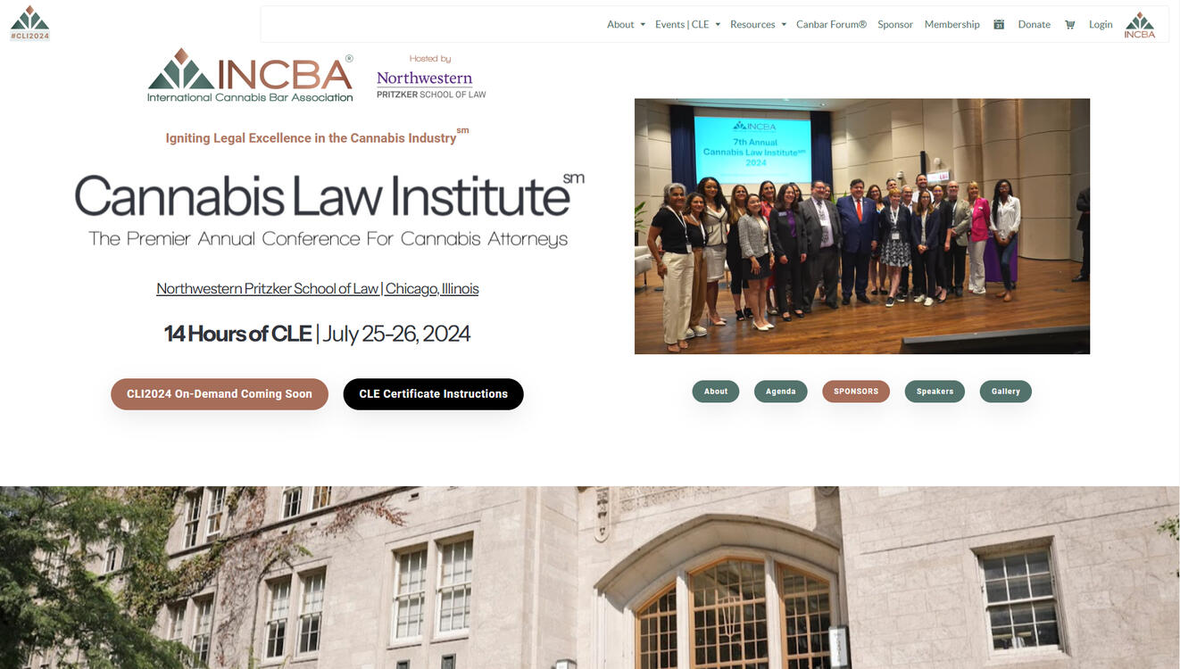 Cannabis Law Institute 20203 Event Website screenshot for portfolio