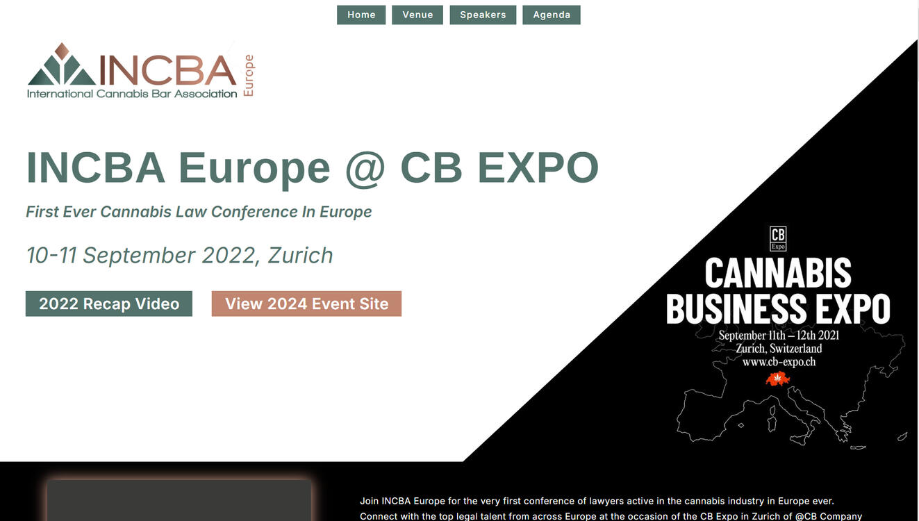 INCBA Europe at CBExpo 2022 Event Site screenshot for portfolio.