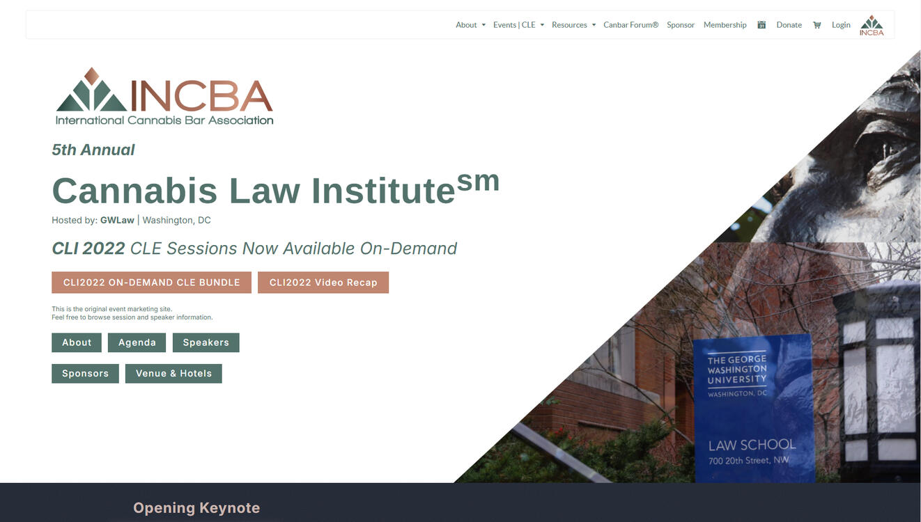 Cannabis Law Institute 2022 screenshot for website portfolio